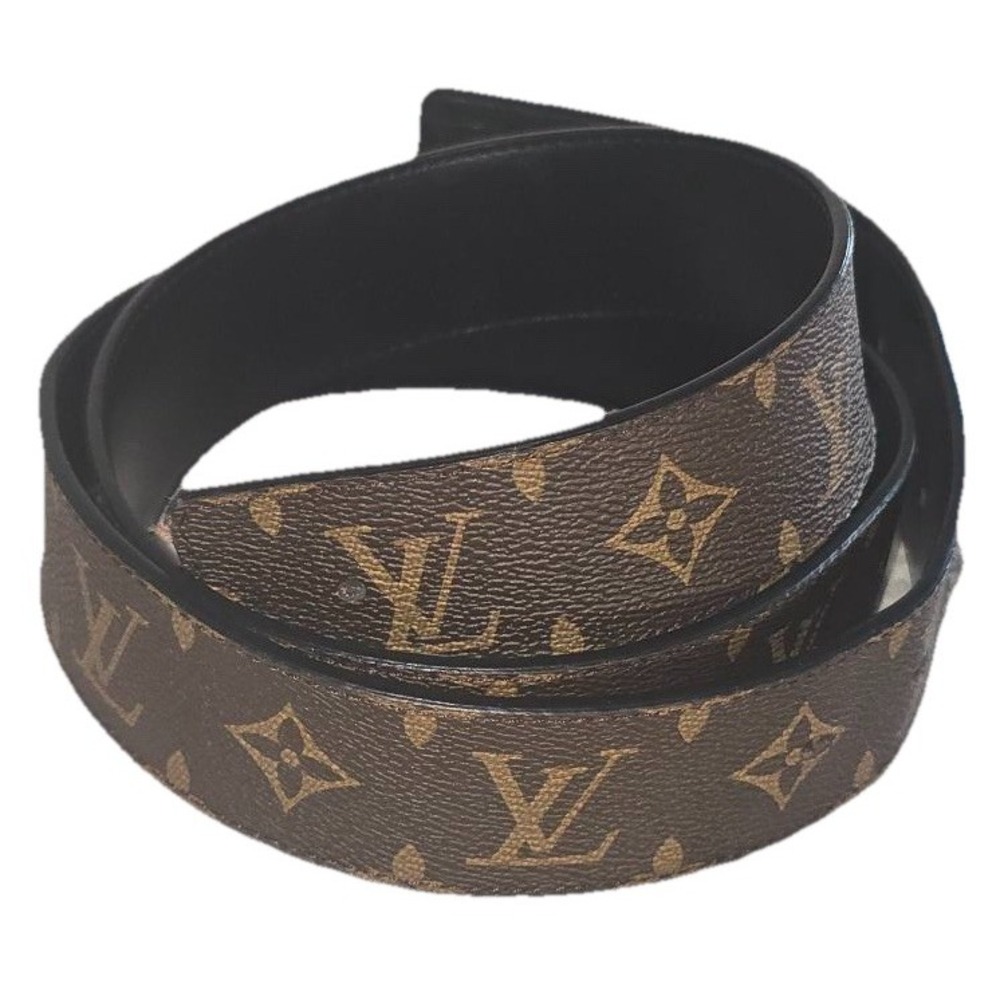 Louis Vuitton Belt Men's 42 Reversible Monogram Black M9821 *No buckle, flaw